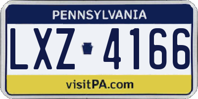 PA license plate LXZ4166