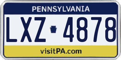 PA license plate LXZ4878