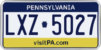 PA license plate LXZ5027