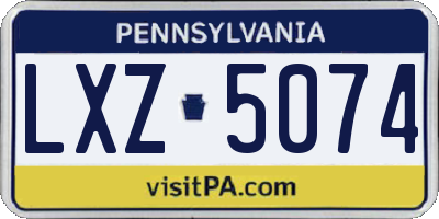 PA license plate LXZ5074