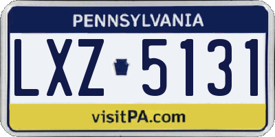 PA license plate LXZ5131