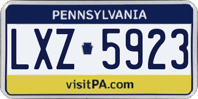 PA license plate LXZ5923