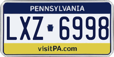 PA license plate LXZ6998