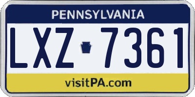 PA license plate LXZ7361