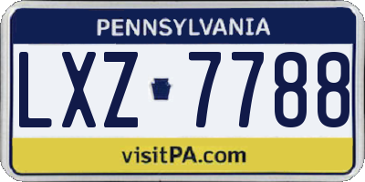 PA license plate LXZ7788