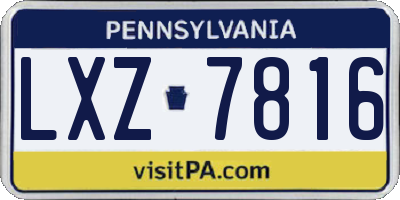 PA license plate LXZ7816