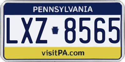 PA license plate LXZ8565
