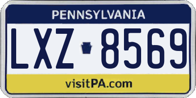 PA license plate LXZ8569