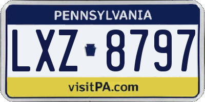 PA license plate LXZ8797