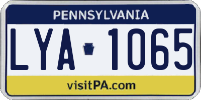 PA license plate LYA1065