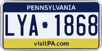 PA license plate LYA1868