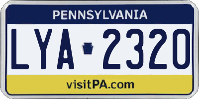 PA license plate LYA2320