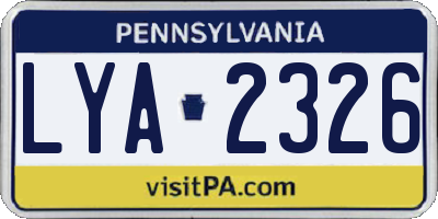 PA license plate LYA2326
