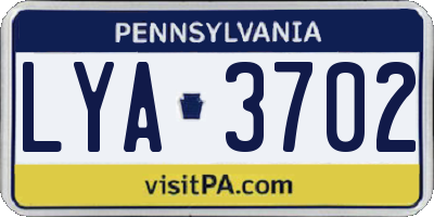 PA license plate LYA3702