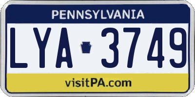 PA license plate LYA3749