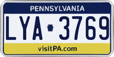 PA license plate LYA3769