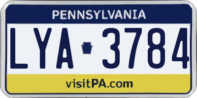 PA license plate LYA3784
