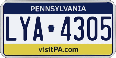 PA license plate LYA4305