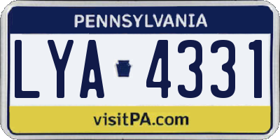 PA license plate LYA4331