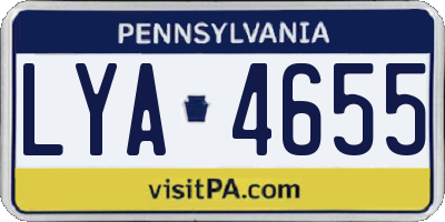 PA license plate LYA4655