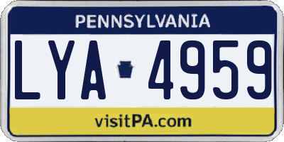 PA license plate LYA4959
