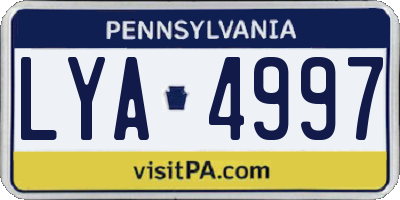 PA license plate LYA4997