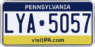 PA license plate LYA5057