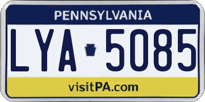 PA license plate LYA5085
