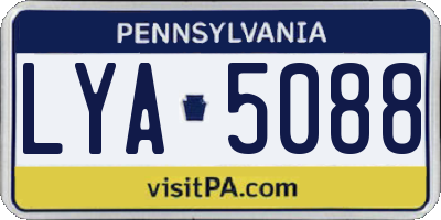 PA license plate LYA5088