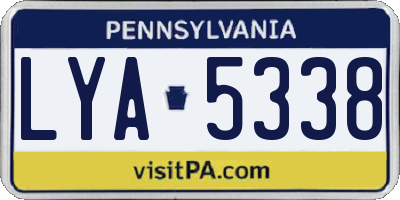 PA license plate LYA5338
