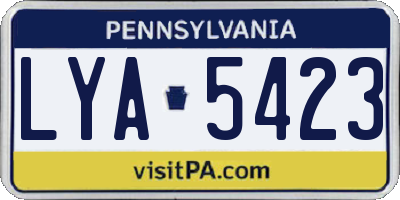 PA license plate LYA5423