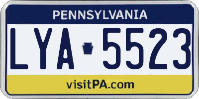 PA license plate LYA5523