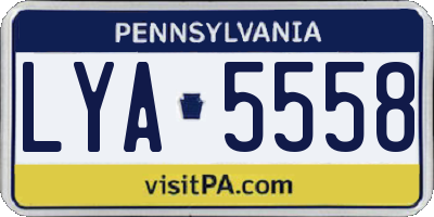 PA license plate LYA5558