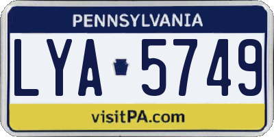 PA license plate LYA5749