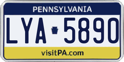 PA license plate LYA5890