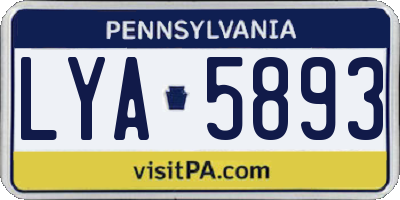 PA license plate LYA5893