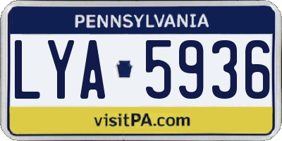 PA license plate LYA5936
