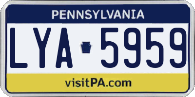 PA license plate LYA5959