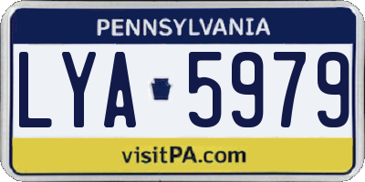 PA license plate LYA5979