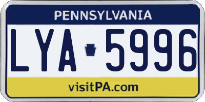 PA license plate LYA5996