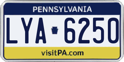 PA license plate LYA6250
