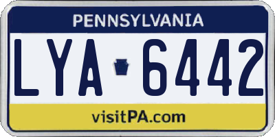 PA license plate LYA6442