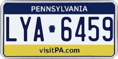 PA license plate LYA6459