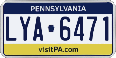 PA license plate LYA6471
