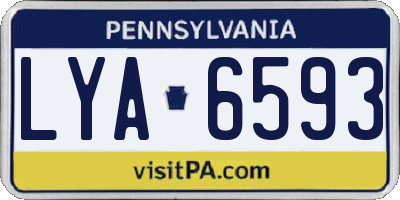 PA license plate LYA6593