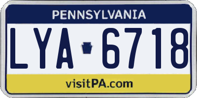 PA license plate LYA6718