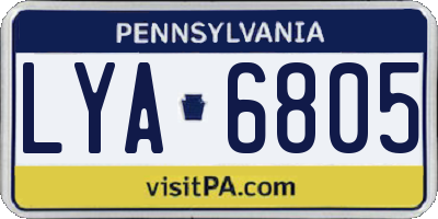 PA license plate LYA6805