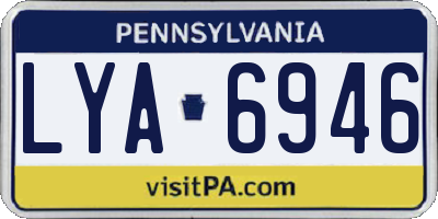PA license plate LYA6946