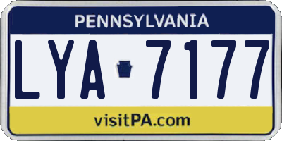 PA license plate LYA7177