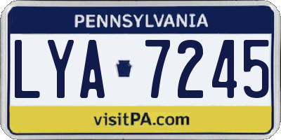 PA license plate LYA7245